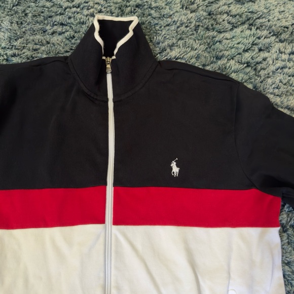 Men Rare Polo Ralph Lauren Small Track Fleece Zip Jacket - Picture 3 of 6